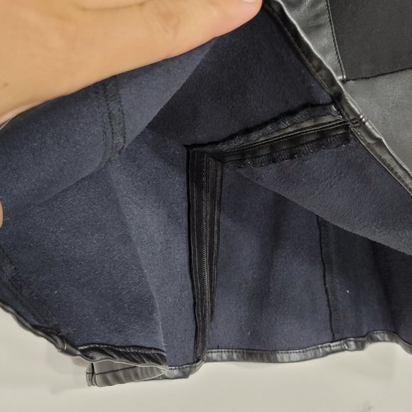 Tristan | Black Faux Leather Peplum Sleeveless Shirt Top Zipper Back Stretch S - Picture 3 of 8